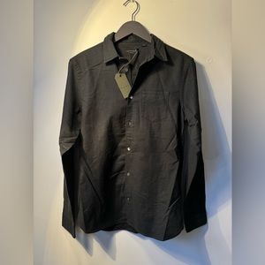 AllSaints Button Down Long Sleeve Shirt Black